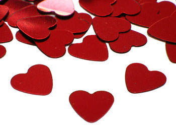 red heart confetti